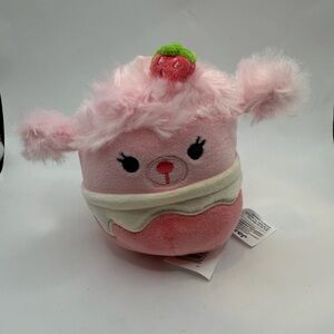 Squishmallows  Chloe Pink and Cream Plush Accessory bag charm 3”